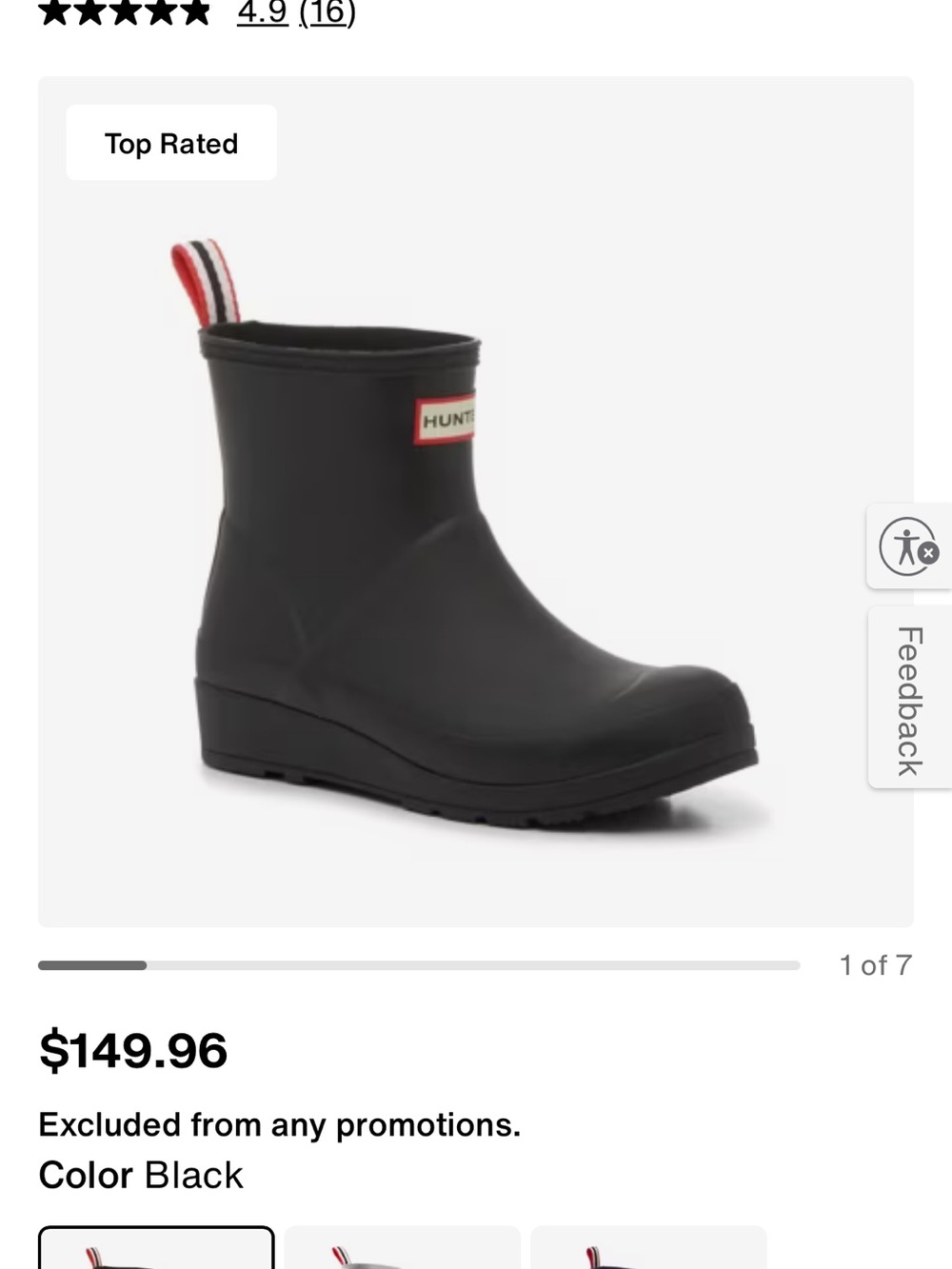 HUNTER Original Play Short Rain Boot
- Women's size 6